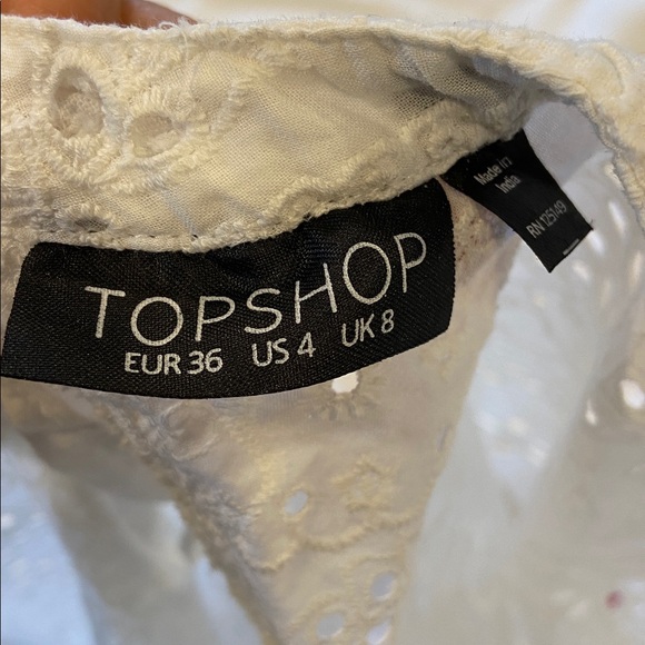 Topshop White Eyelet Blouse - Picture 4 of 4